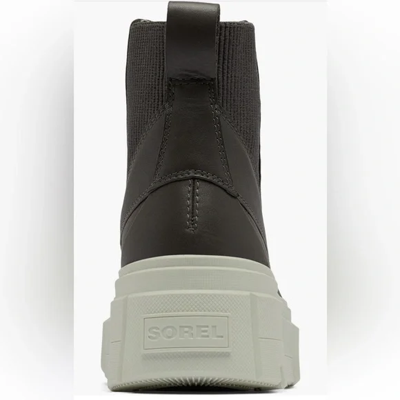 NEW Sorel Caribou Waterproof Leather WOMEN'S Platform CHELSEA BOOT In Jet/Pixel - Picture 14 of 15